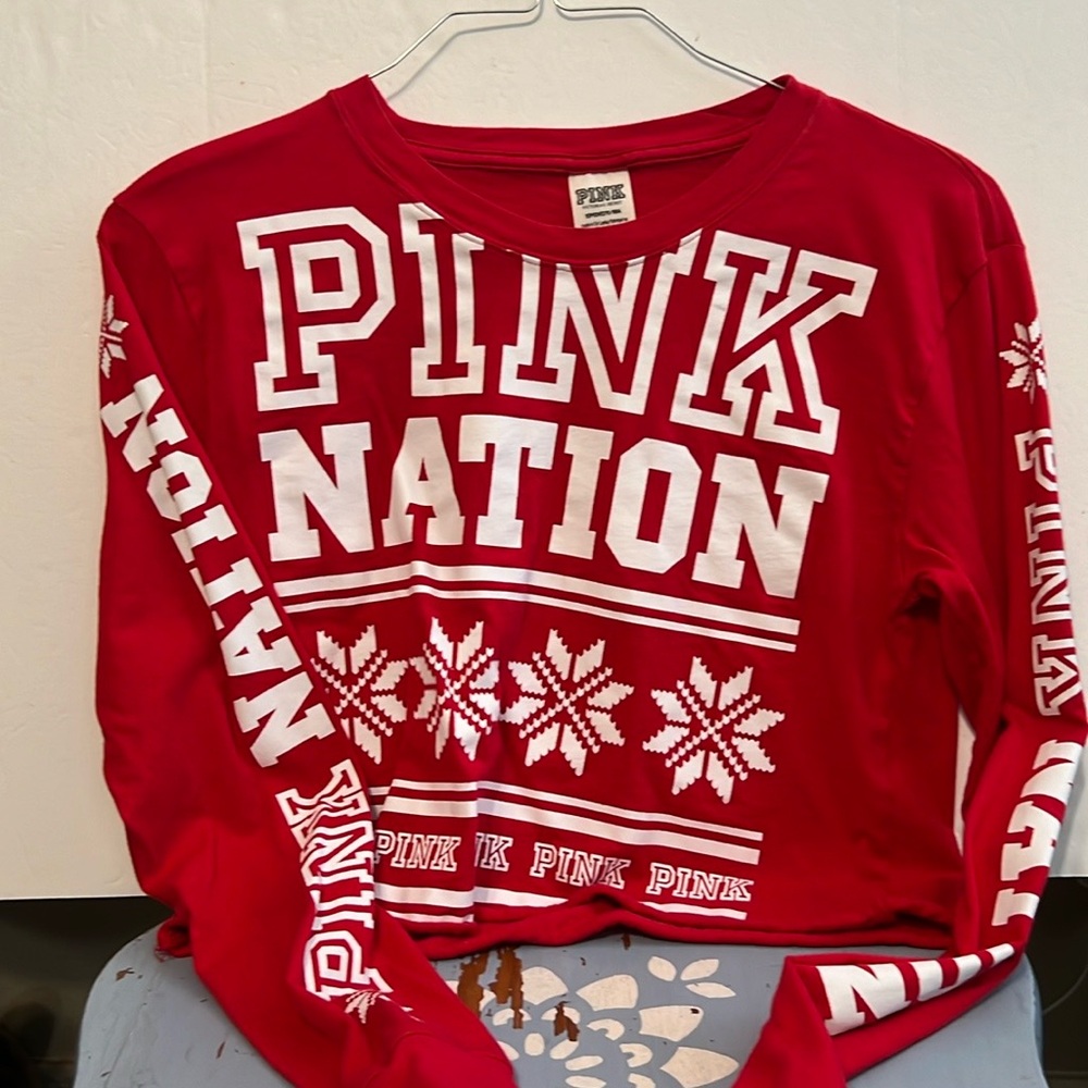 Pink Nation cropped long sleeve